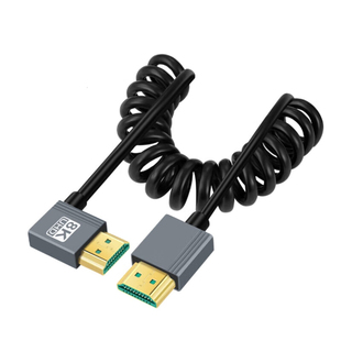 HDMI2.1版8k60Hz micro/miniHDMI高清线弹簧可伸缩90°弯头视频线