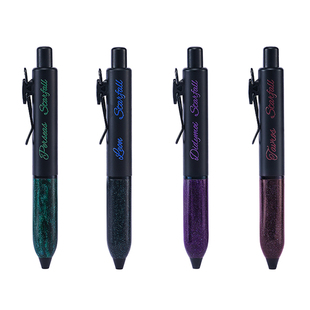 塔诺塞星雨系中性笔小巧胖胖笔潮流复古风金属笔身树脂笔握进口笔芯0.5黑色浓墨按动式便携口袋笔星座签字笔