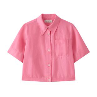 【自营】Marc O'Polo2025夏季新款截短露腰时尚亚麻透气短袖衬衫