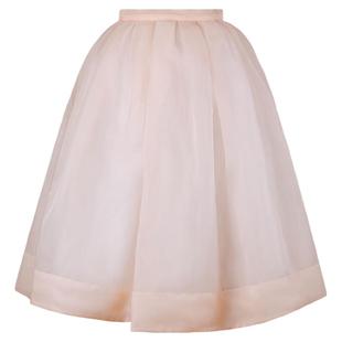 半身裙女春夏高腰a字裙中长款新款显瘦网纱裙仙女裙粉色蓬蓬裙子