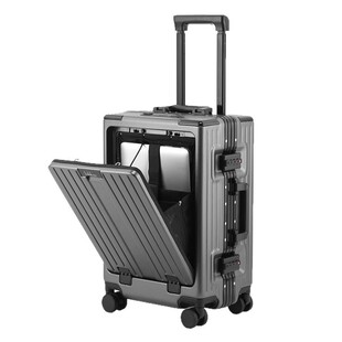 行李箱前开口20寸密码箱子24寸PC拉杆箱多功能旅行箱包皮箱登机箱