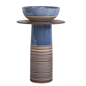 立柱式洗面脸盆阳台卫生间落地式洗手盆庭院户外陶瓷小户型ins风