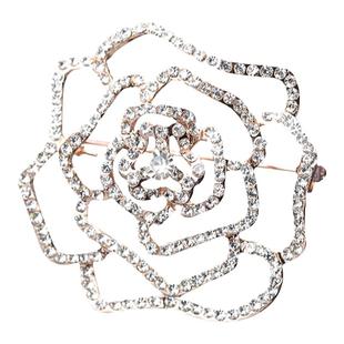 优雅妇联标志胸针气质时尚合金水钻胸花妇女联合会胸章徽章别针