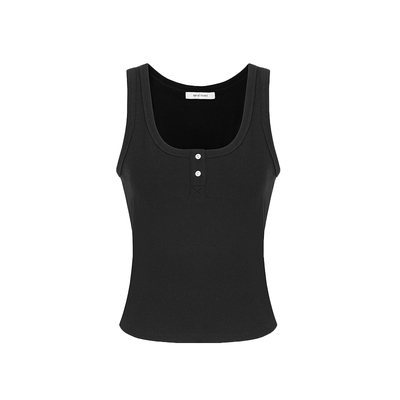 Age of Ascent 小门襟两粒扣U领修身背心 白色/灰色/黑色