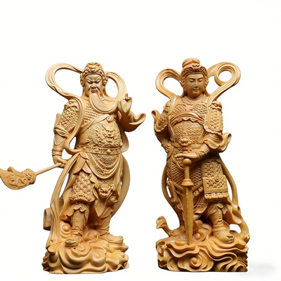 黄杨木雕摆件伽蓝韦陀佛像工艺品