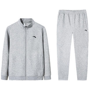 安踏运动套装男款2026春季新款立领防风休闲跑步网球服外套长裤