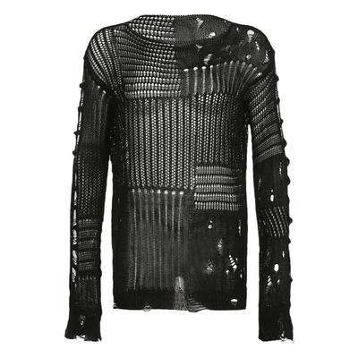 慵懒废土风不规则镂空长袖罩衫