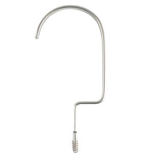 木衣架挂钩珍珠镍哑光扁钩20cm黑色钩子15金色圆钩服装店衣架配件