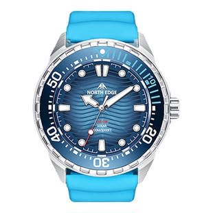 NORTH EDGE太阳能光动能驱动手表不锈钢壳防水300米夜光超长续航
