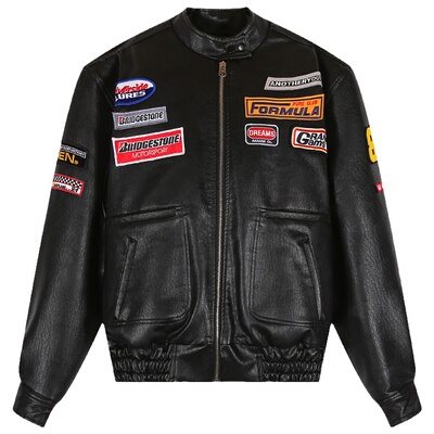 落落狷介黑色皮衣女机车外套女