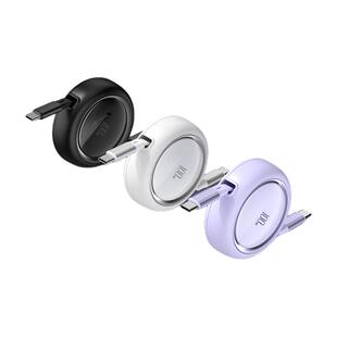 森达升100W伸缩充电器线6A超级快充适用iPhone15苹果小米华为ipad平板双头typec数据线PD27W一拖一车载收纳用