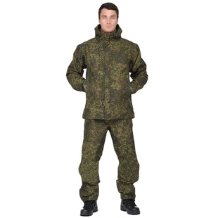 俄罗斯俄军公发VKBO lv6 EMR迷彩硬壳作战服套装绿人连帽防水罩衣