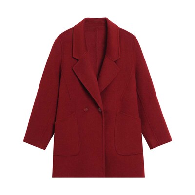 喜婆婆婚宴妈妈装双面羊绒大衣