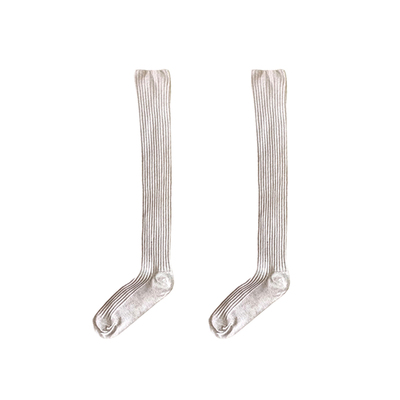 竖条纹过膝靴子袜女显瘦堆堆袜