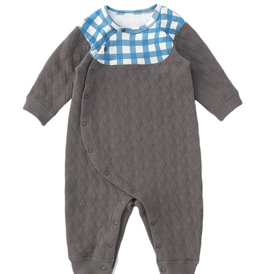 新生婴儿连体衣保暖夹丝宝宝衣服