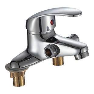 卫生间洗脸盆双孔面盆水龙头带淋浴花洒洗手盆冷热水二合一混水阀