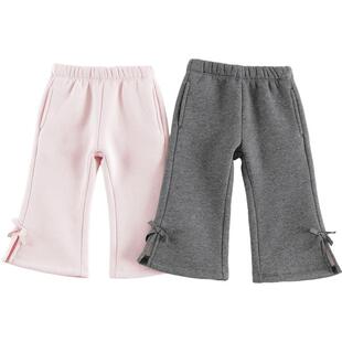 [加绒抗静电]马克珍妮女童蝴蝶结喇叭裤 儿童裤子宝宝冬装241313