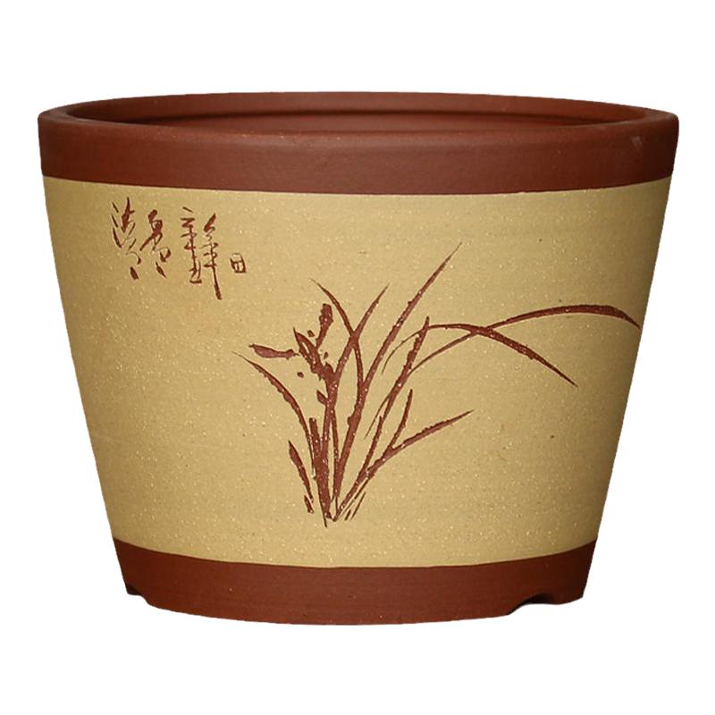 紫砂古典透气紫砂兰花盆盆景盆