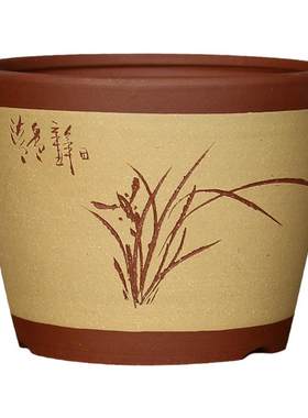 紫砂古典透气紫砂兰花盆盆景盆