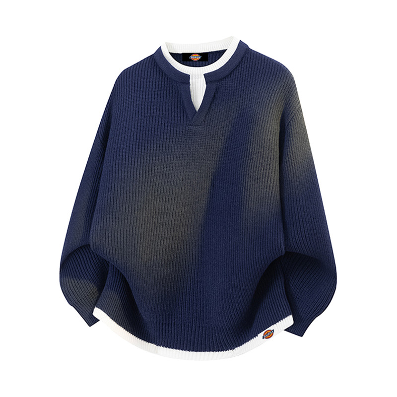 DickiesV领假两件毛衣针织上衣服