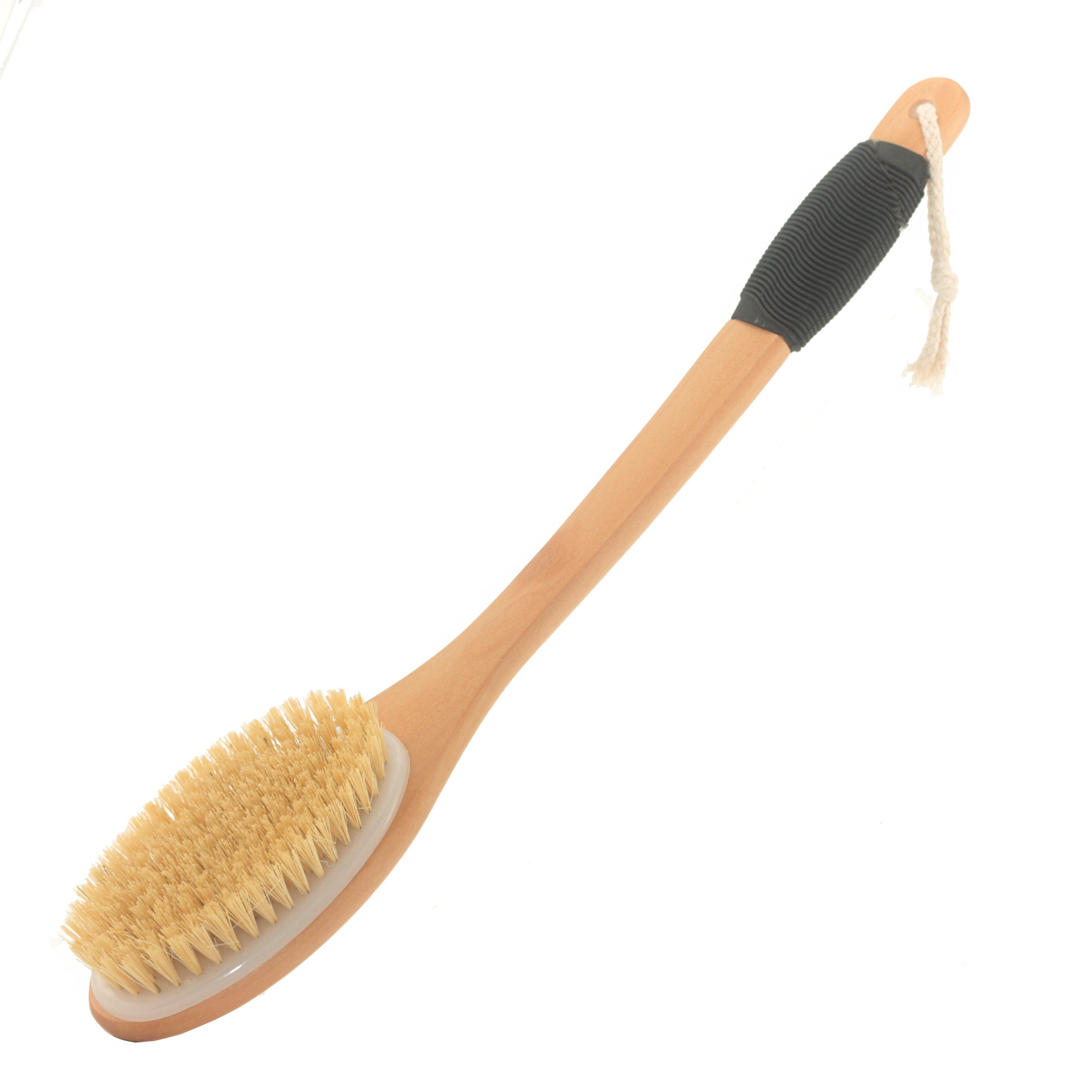 Solid wood curved handle back scrubbing brush, household horsehair bath brush, scrubbing wonder, pig hair bath brush, pig hair back scrubbing brush thumbnail 5
