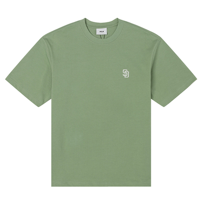 MLB男女装情侣T恤NY新款小标纯色休闲圆领宽松短袖3ATSB0253