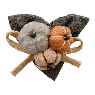 新款棉麻布艺胸针森女系甜美百搭小众精致南瓜花朵别针胸花配饰品