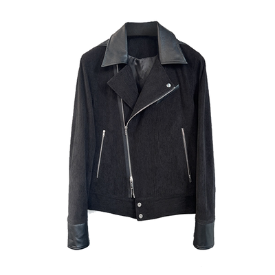 BEVANUP|拼皮灯芯绒机车夹克