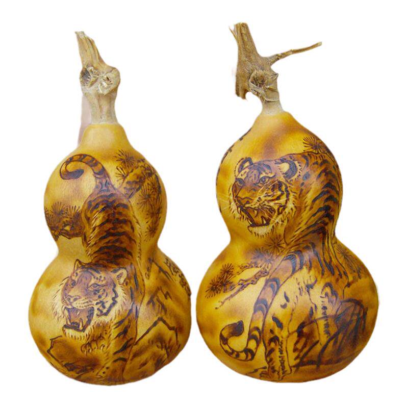 小手捻烙画烫画葫芦虎手工艺术品