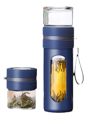 富光创意塑玻双层璃杯茶水