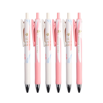 晨光樱花季风考试少女按动中性笔