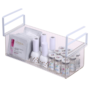 镜柜下方挂篮卫生间悬挂式化妆品收纳盒浴室粉扑废弃洗脸巾置物架