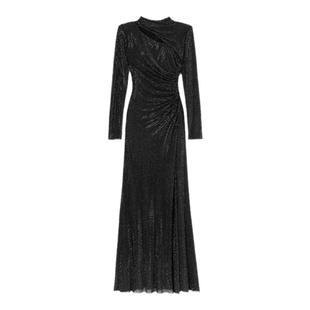 self-portrait 2025早春经典黑镂空满钻星河设计感礼服连衣裙