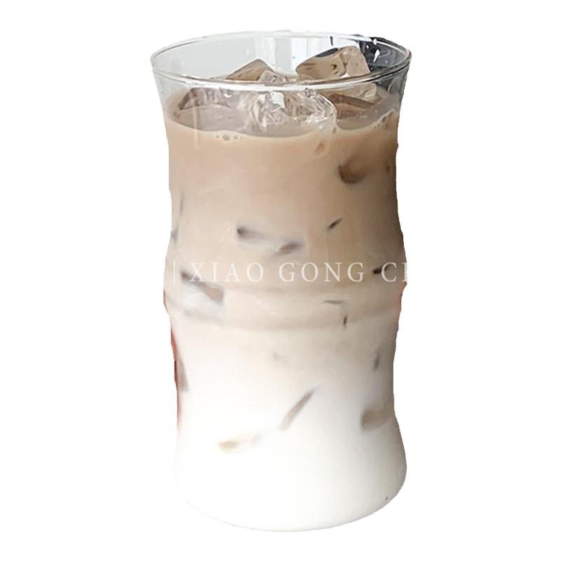 ins风家用耐热玻璃竹节杯