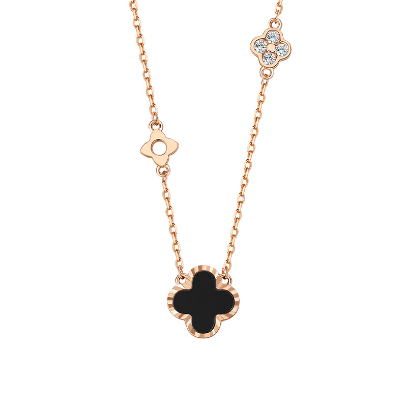 中国黄金央创纯银四叶草项链女款2025新款高级感生日圣诞礼物S999