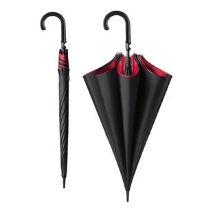 弯钩双层自动雨伞长柄男士加大加厚加固防风大暴雨定制专用三人伞