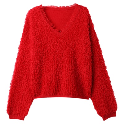 时髦洋气休闲V领软挪风洋气