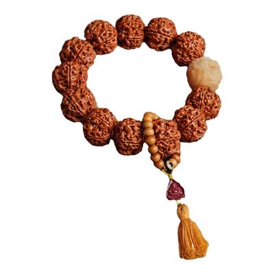 金刚菩提籽五瓣红皮龙纹文玩手串