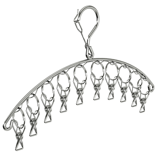 304不锈钢多夹子晾衣架防风家用多功能宿舍用学生挂钩晒袜子神器