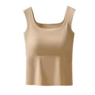 方领冰丝吊带背心女内搭一体带胸垫2026新款夏外穿无痕打底上衣