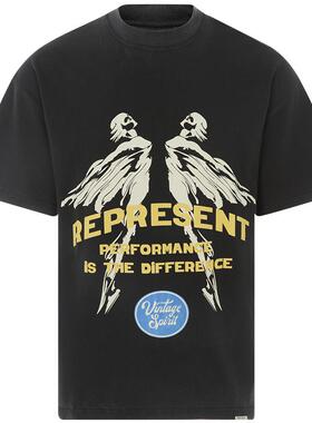 REPRESENT 男士字母LOGO图案休闲短袖圆领套头T恤衫银泰百货精品