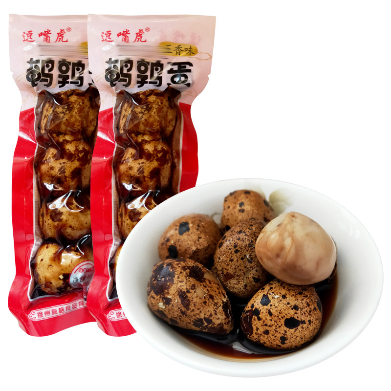 逗嘴虎鹌鹑蛋五香味带皮酱卤下酒