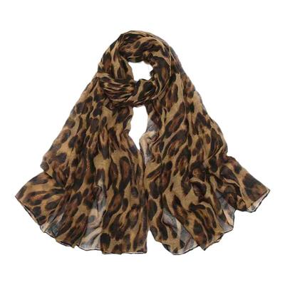 网红同款氛围感豹纹印花薄款丝巾