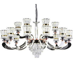 现代轻奢水晶吊灯大气客厅灯餐厅全屋智能灯具高级感灯臂发光欧式