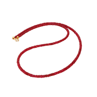 若华珠宝长情 素面红宝石项链女18K金彩宝串珠锁骨链吊坠颈饰礼物