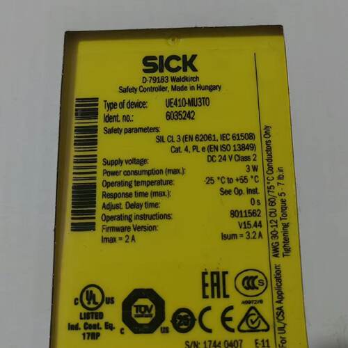 议价UE410-MU3T0 SICK西克安全控制器，适用