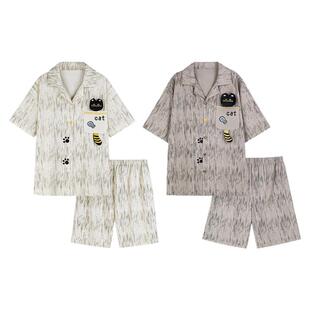 伊柔情【凉感型】情侣睡衣女夏季2026新款纯棉短袖男款家居服套装