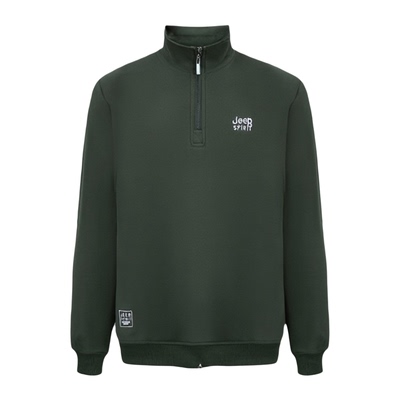JEEP吉普男士半拉链休闲卫衣T恤