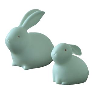 现代德化白瓷可爱小兔子摆件家居客厅桌面装饰品迷你玉兔陶瓷摆设