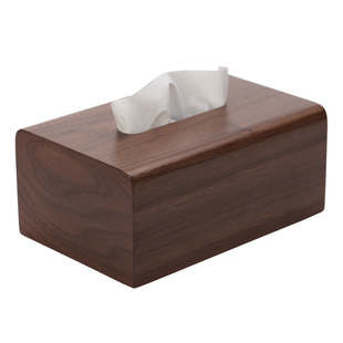 黑胡桃木纸巾盒实木客厅纸抽盒木质收纳抽纸盒轻奢家用餐巾纸盒